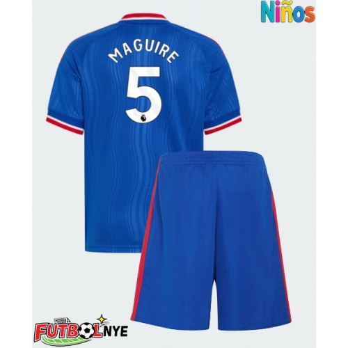 Camiseta Manchester United Harry Maguire #5 Visitante Equipación para niños 2026-27 manga corta (+ pantalones cortos)